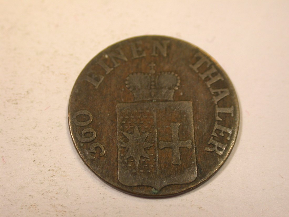  K01 Waldeck Pyrmont 1 Pfennig 1845 A in ss+   Originalbilder   
