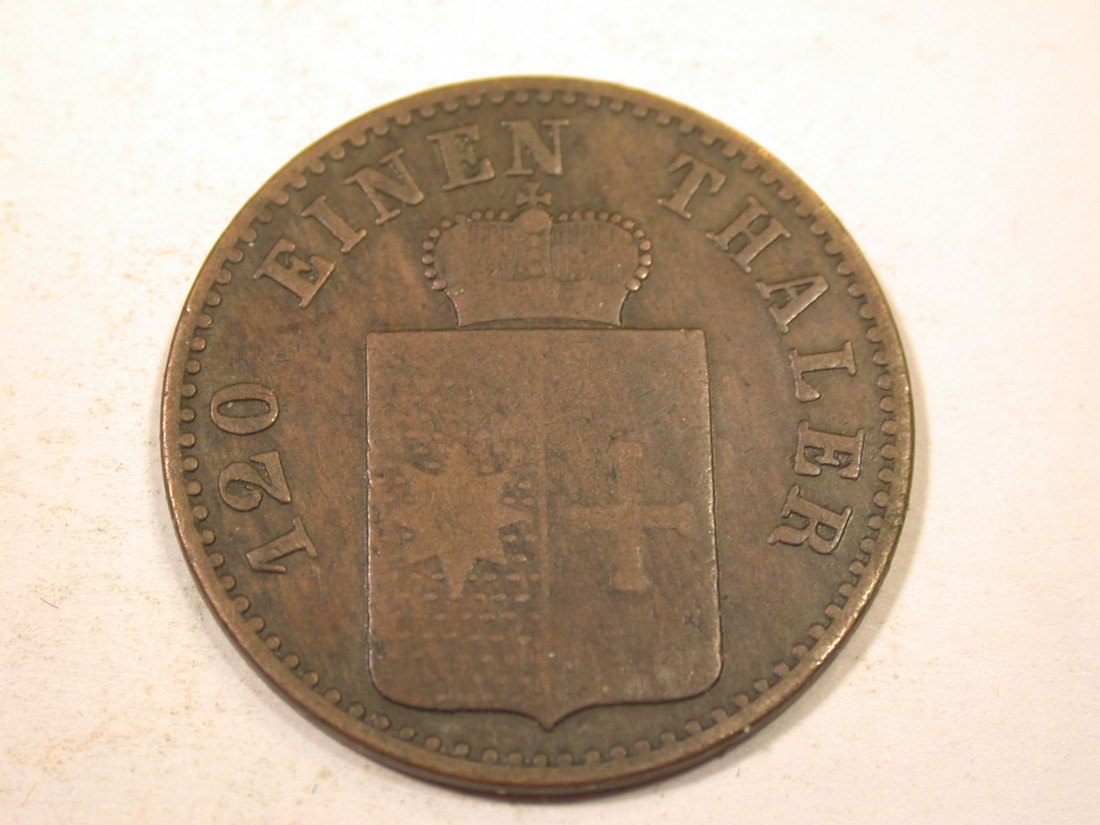  K01 Waldeck Pyrmont  3 Pfennig 1855 A  in f.ss   Originalbilder   
