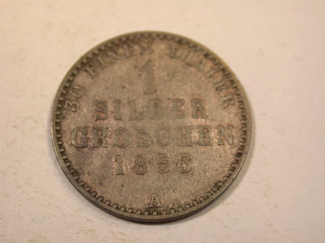  K01 Waldeck Pyrmont  1 Silbergroschen 1855 in ss-vz   Originalbilder   
