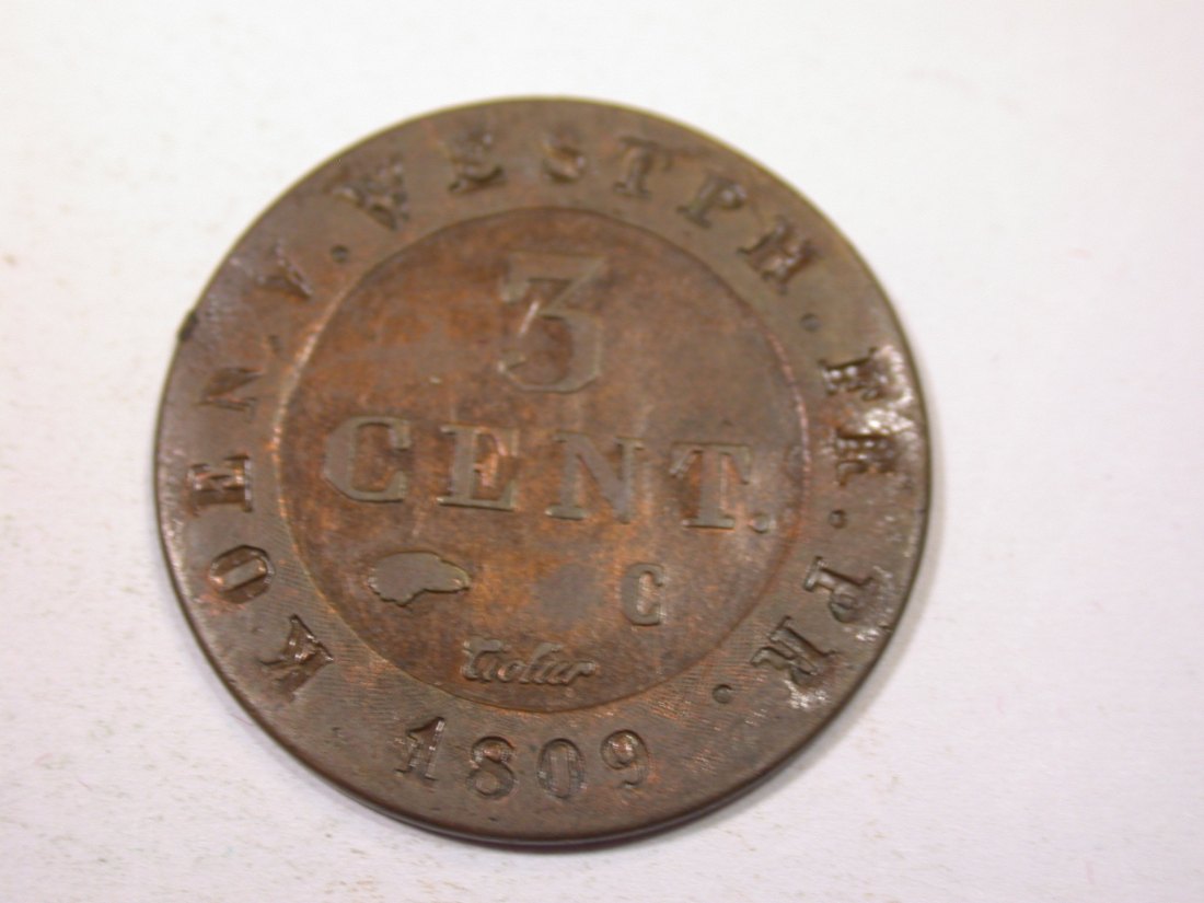  K01 Westfalen 3 Cent 1809 in ss   Originalbilder   
