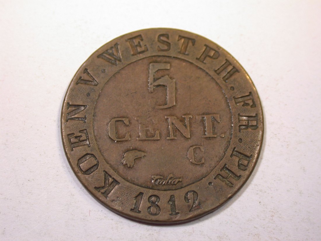  K01 Westfalen 5 Cent 1812 in ss   Originalbilder   