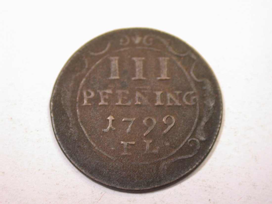  K01 Wismar 3 Pfennig 1799 in s-ss    Originalbilder   