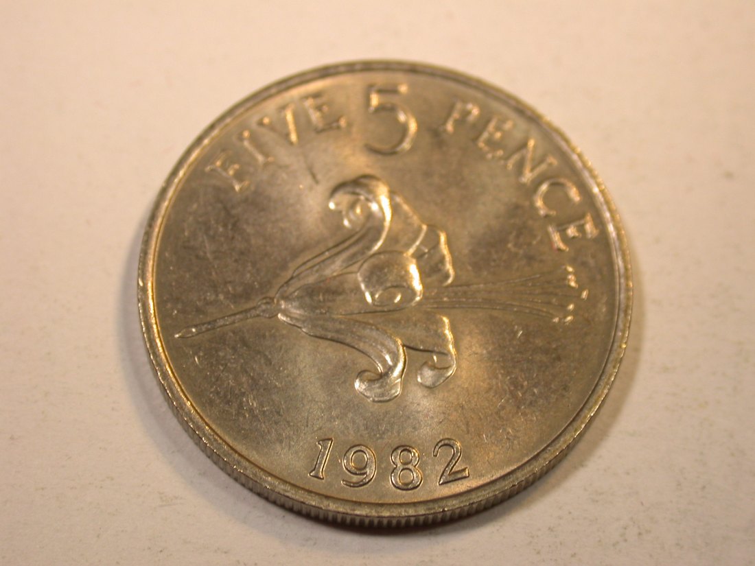  K01 Guernsey  5 Pence 1982 in unc    Originalbilder   