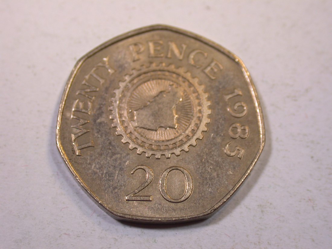  K01 Guernsey  20 Pence 1985 in unc      Originalbilder   