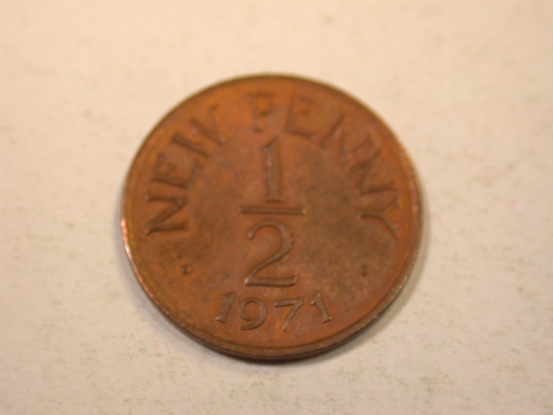  K01 Guernsey  1/2 Penny 1971 in unc     Originalbilder   