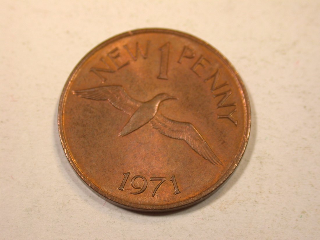  K01 Guernsey  1 Penny 1971 in unc     Originalbilder   