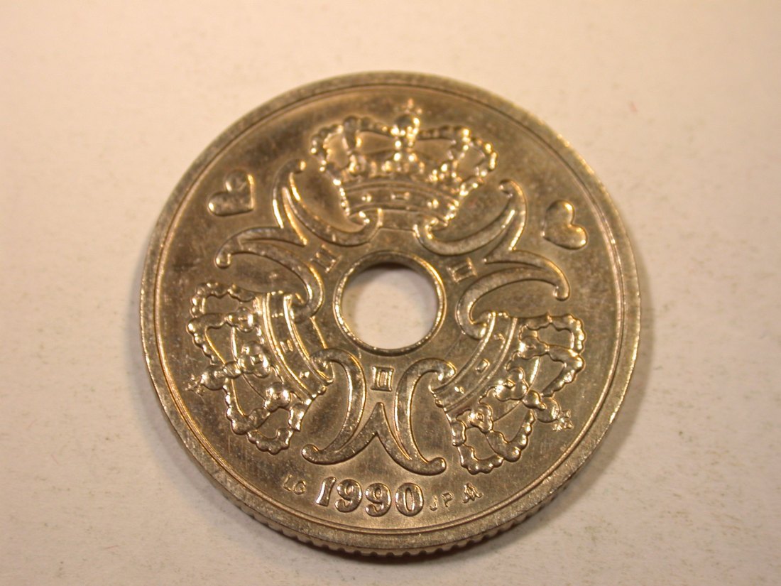  K01 Dänemark  5 Kroner 1990 in unc     Originalbilder   