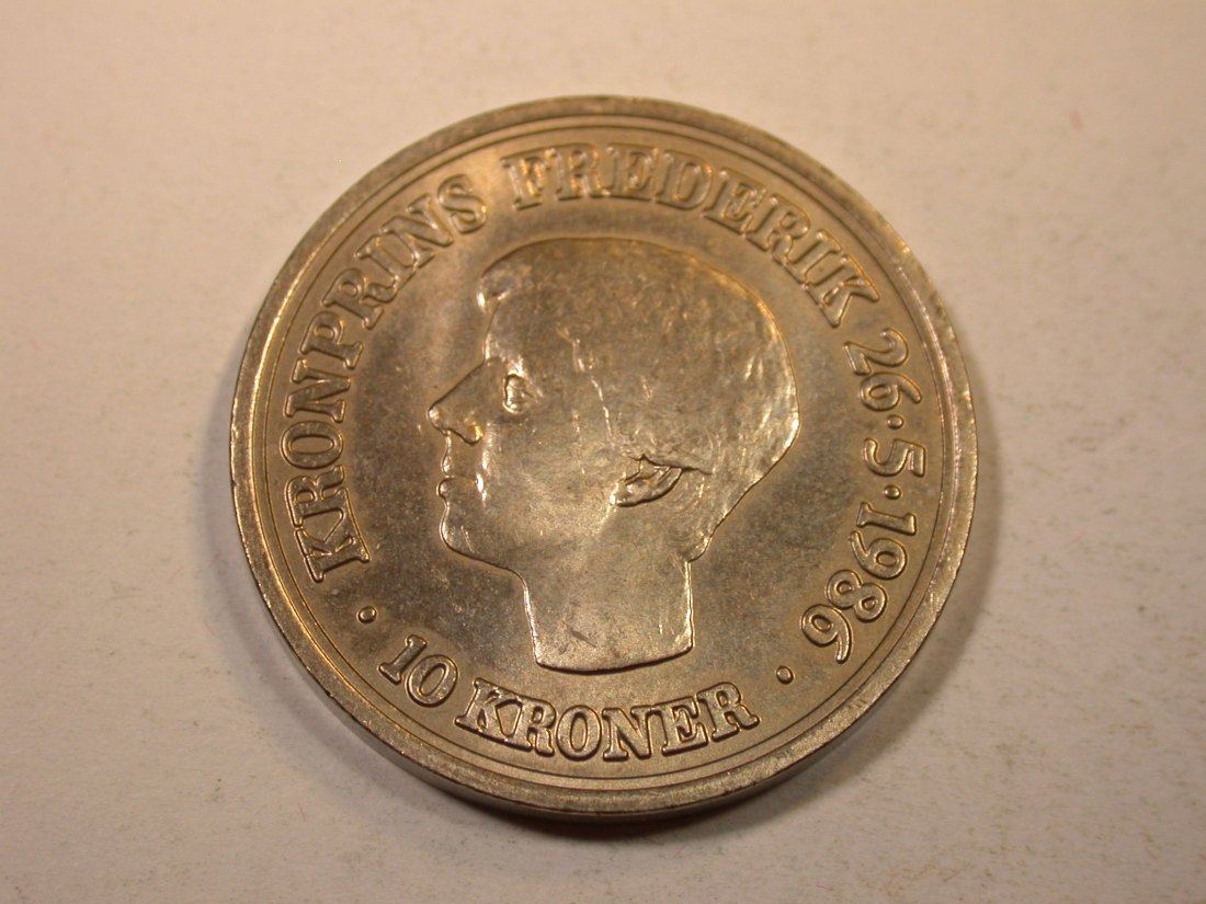  K01 Dänemark  10 Kroner 1986 in unc      Originalbilder   