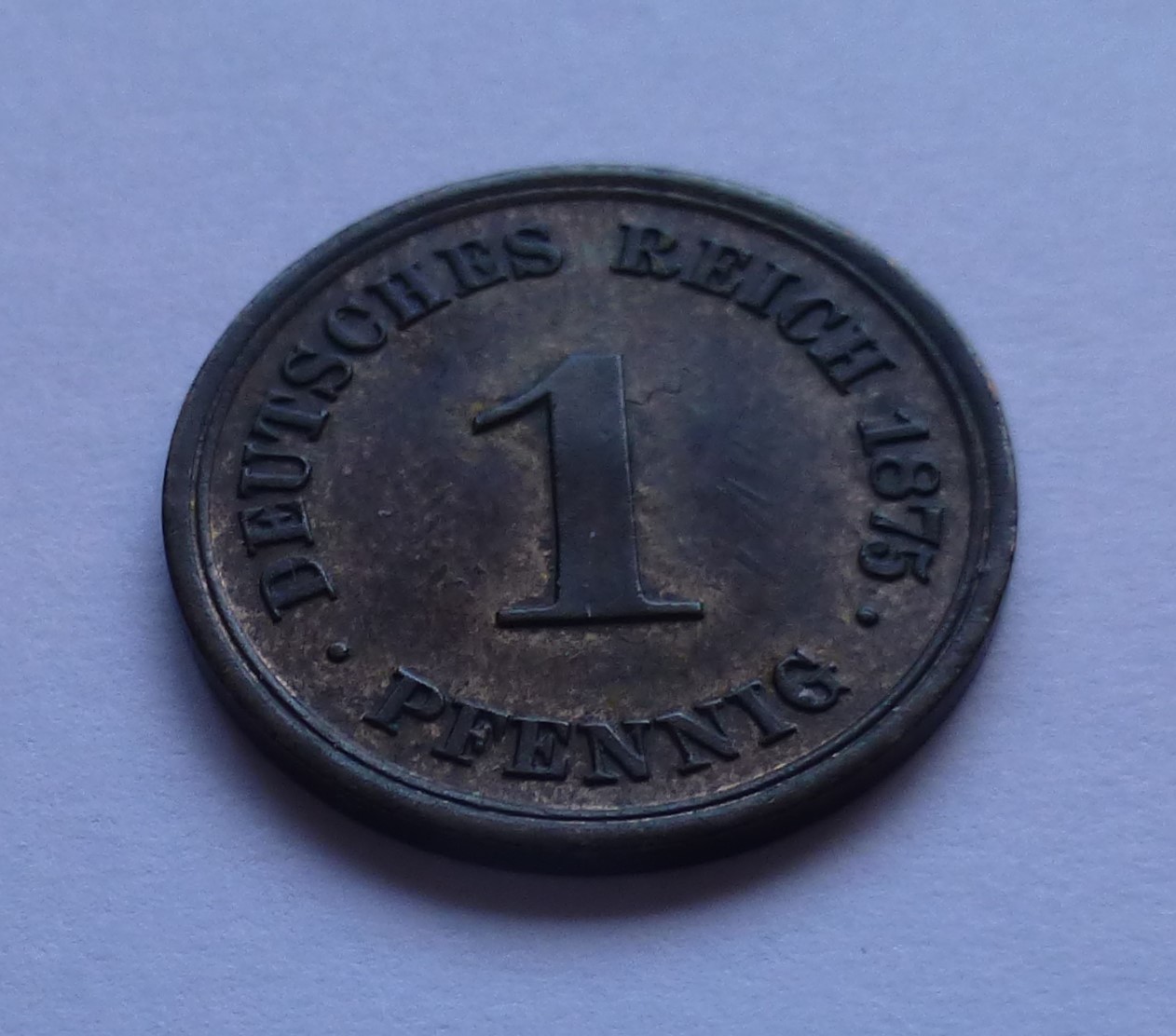  Deutsches Reich, Kaiserreich 1 Pfennig 1875 D, TOP Erhaltung - fast Stempelglanz   