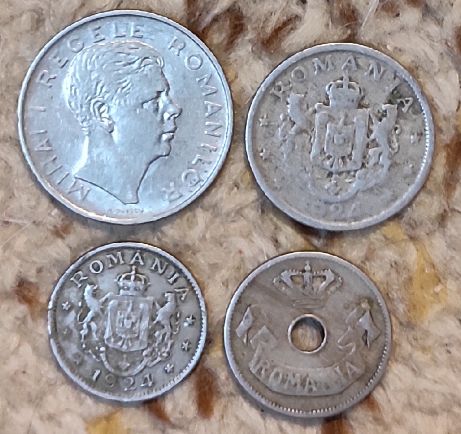  d023: Rumänien kleines Münzlot mit 4 älteren Münzen   