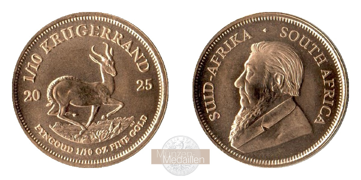 Süd Afrika MM-Frankfurt KM#105 Feingold: 3,11g 1/10 Ounce Krugerrand 2025 