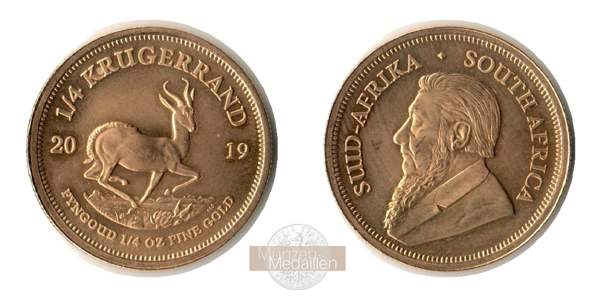 Südafrika  1/4 Unze  2019 MM-Frankfurt Feingold: 7,78g Krügerrand  