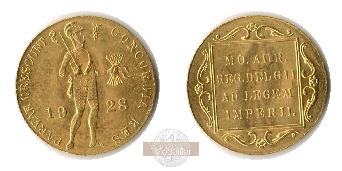 Niederlande, Ritter Dukat 1894-1937. MM-Frankfurt  Feingold: 3,44g Dukat 1928 