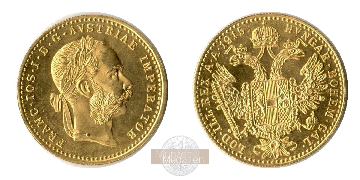 Österreich-Ungarn, Franz Joseph I. MM-Frankfurt Feingold: 3,44g Dukat 1915 NP 