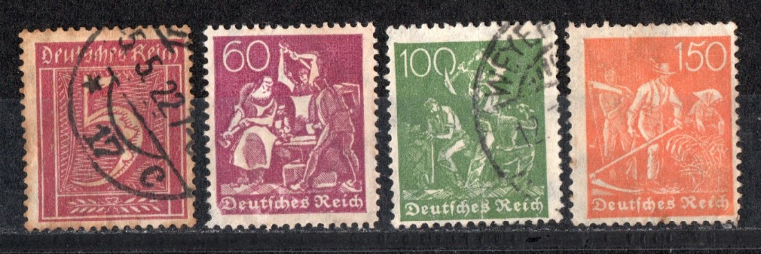  Dt. Reich Mi 158, 165, 167 + 169 Teils Teils/ siehe scan   