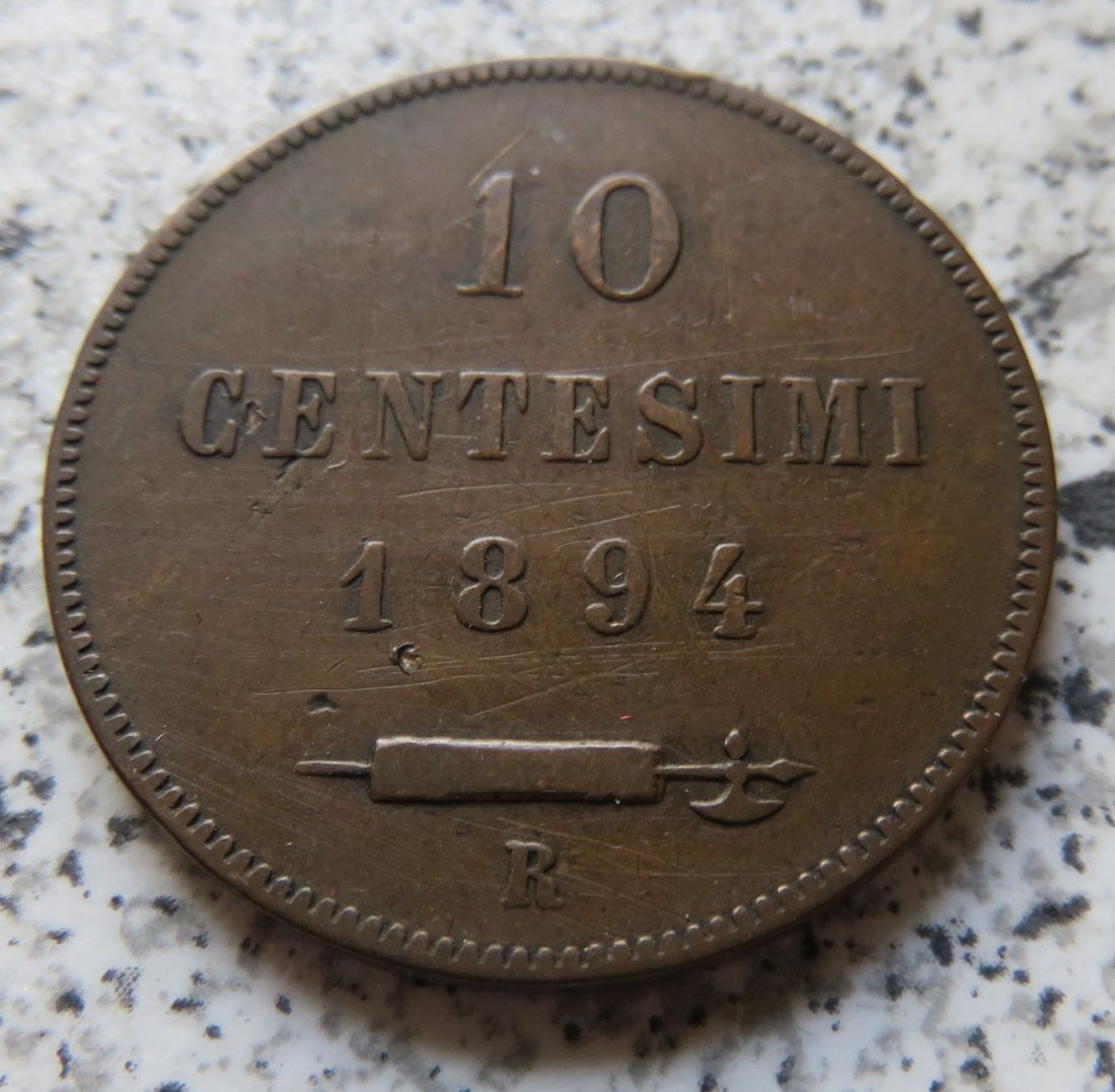  San Marino 10 Centesimi 1894 R   