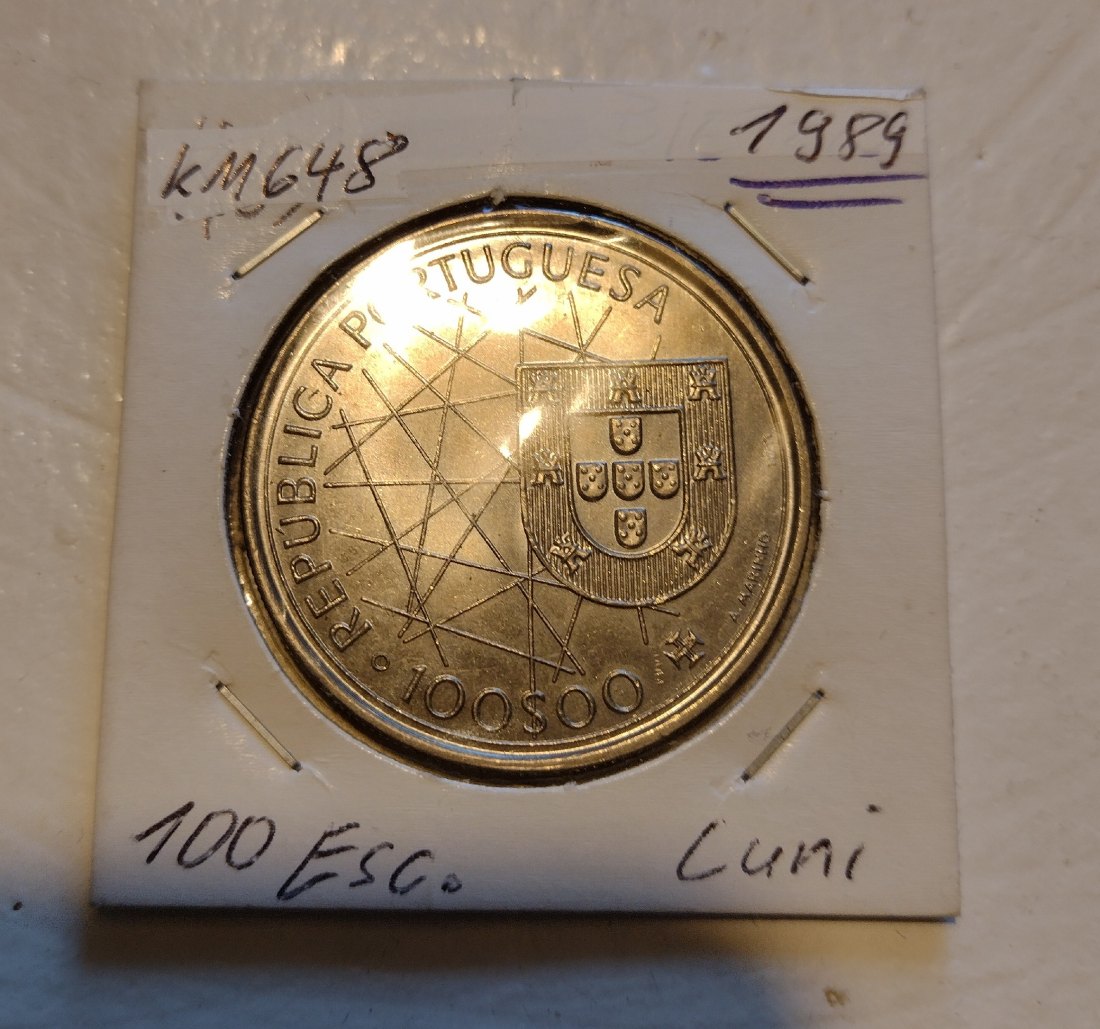  Portugal, 100 Escudo 1989, entdecken der Azoren   