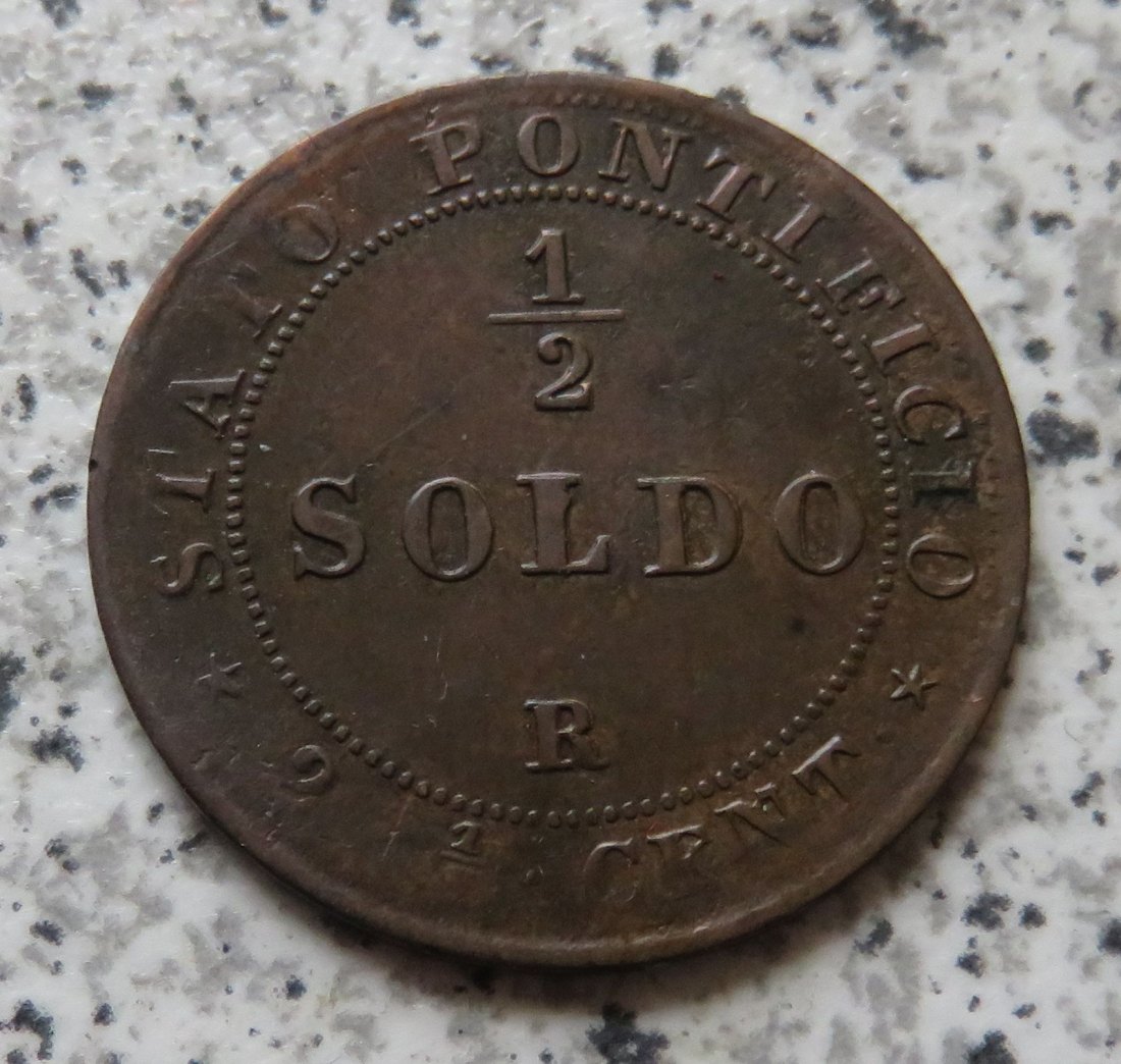  Italien / Vatikan 1/2 Soldo 1867 XXI R   