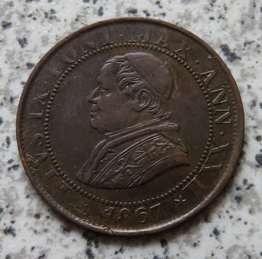  Italien / Vatikan 1/2 Soldo 1867 XXI R   