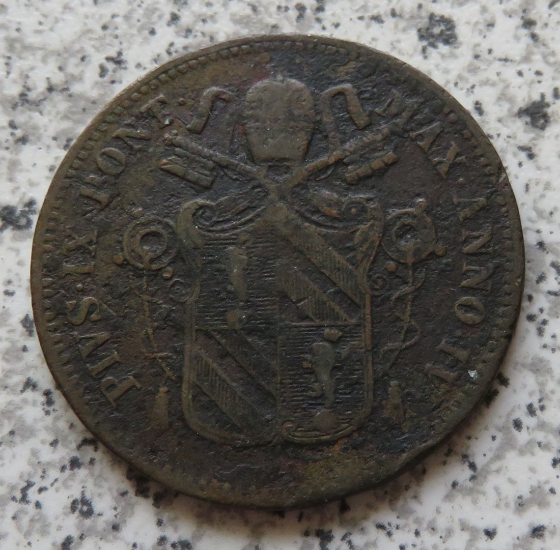  Italien / Vatikan 1 Baiocco 1850 R, Belegstück   