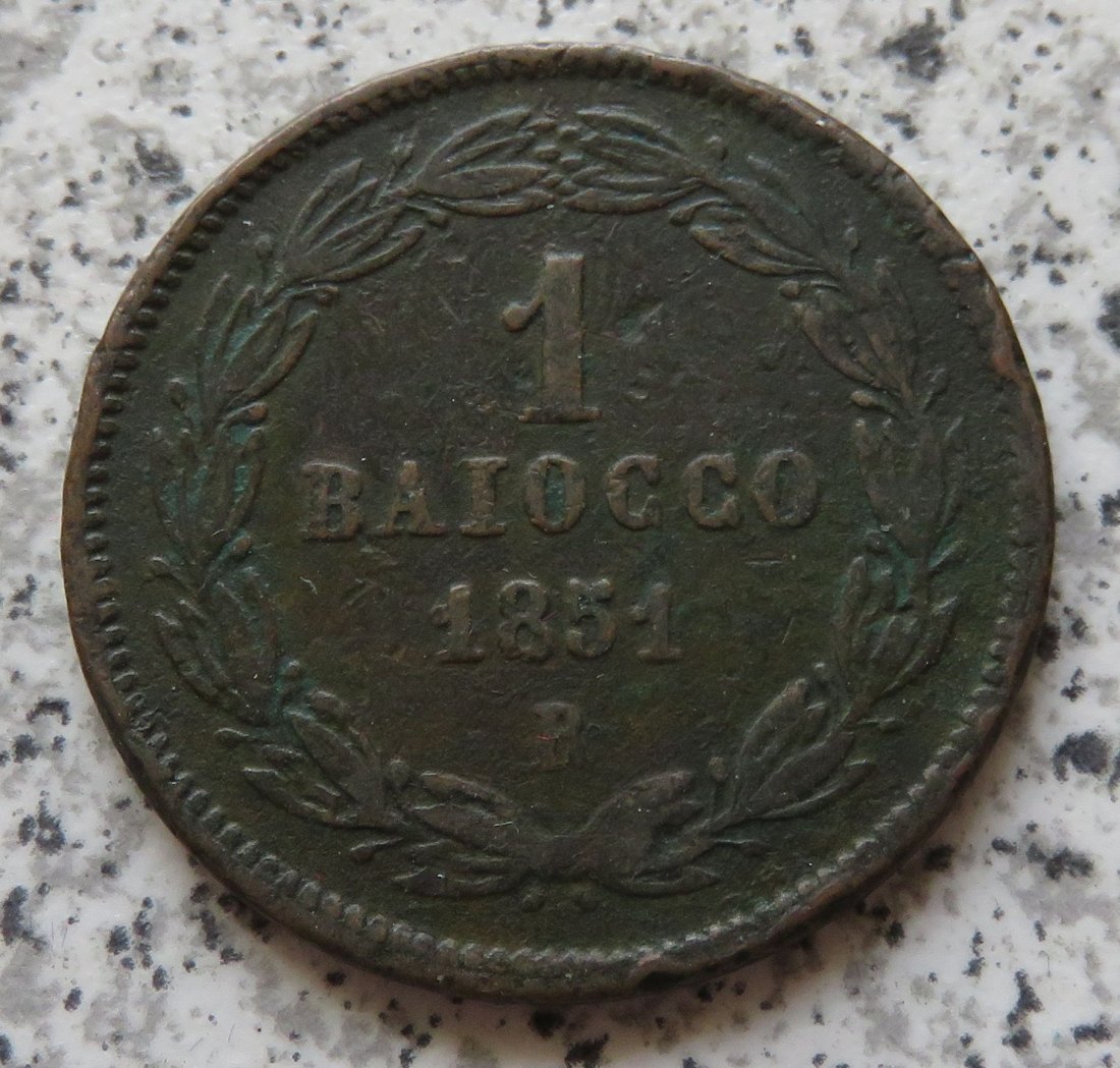  Italien / Vatikan 1 Baiocco 1851 R   