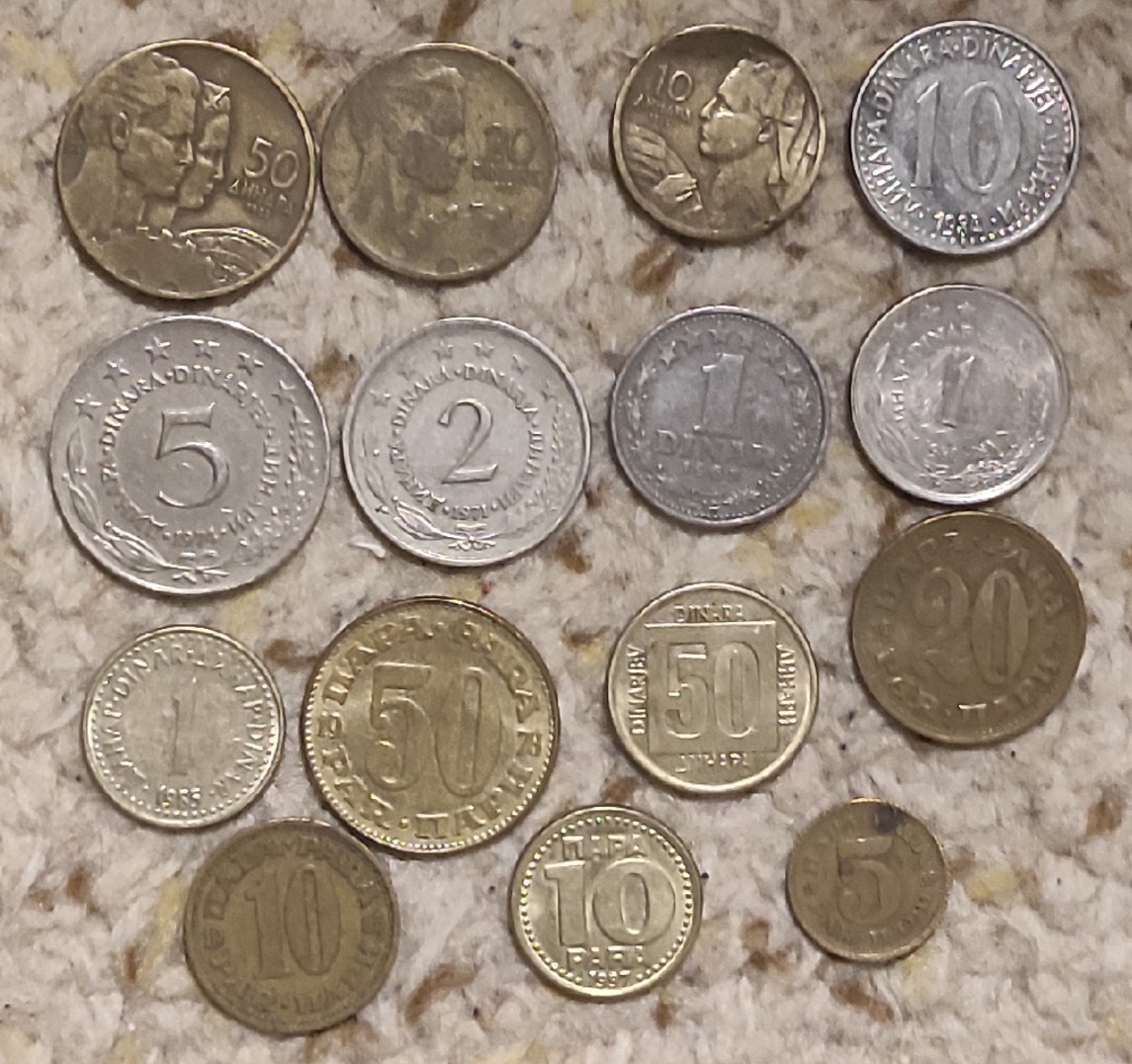  Jugoslawien Münzlot mit 15 verschiedenen Münzen   