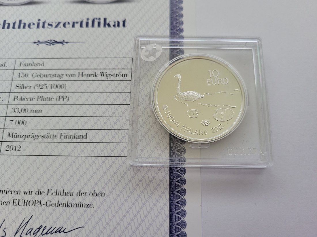  10 Euro 2012 Henrik Wigström Silbermünze 925/16,7g Finnland Spittalgold9800 (3469)   
