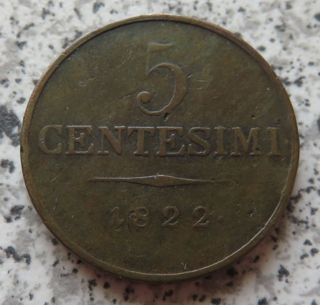  Lombardei und Venetien 5 Centesimi 1822 M   