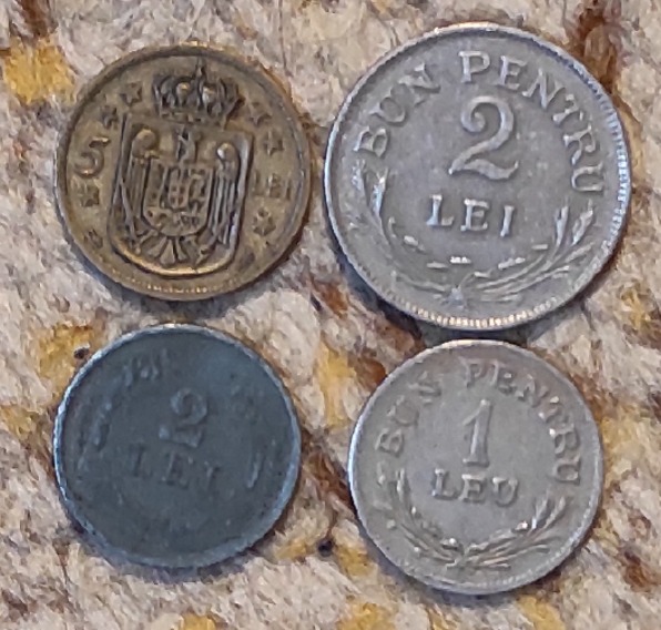  d001: Rumänien kleines Lot mit 4 älteren Münzen   