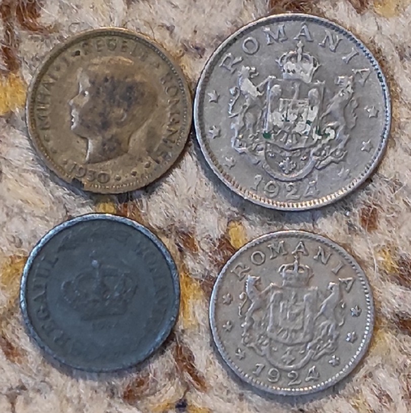  d001: Rumänien kleines Lot mit 4 älteren Münzen   