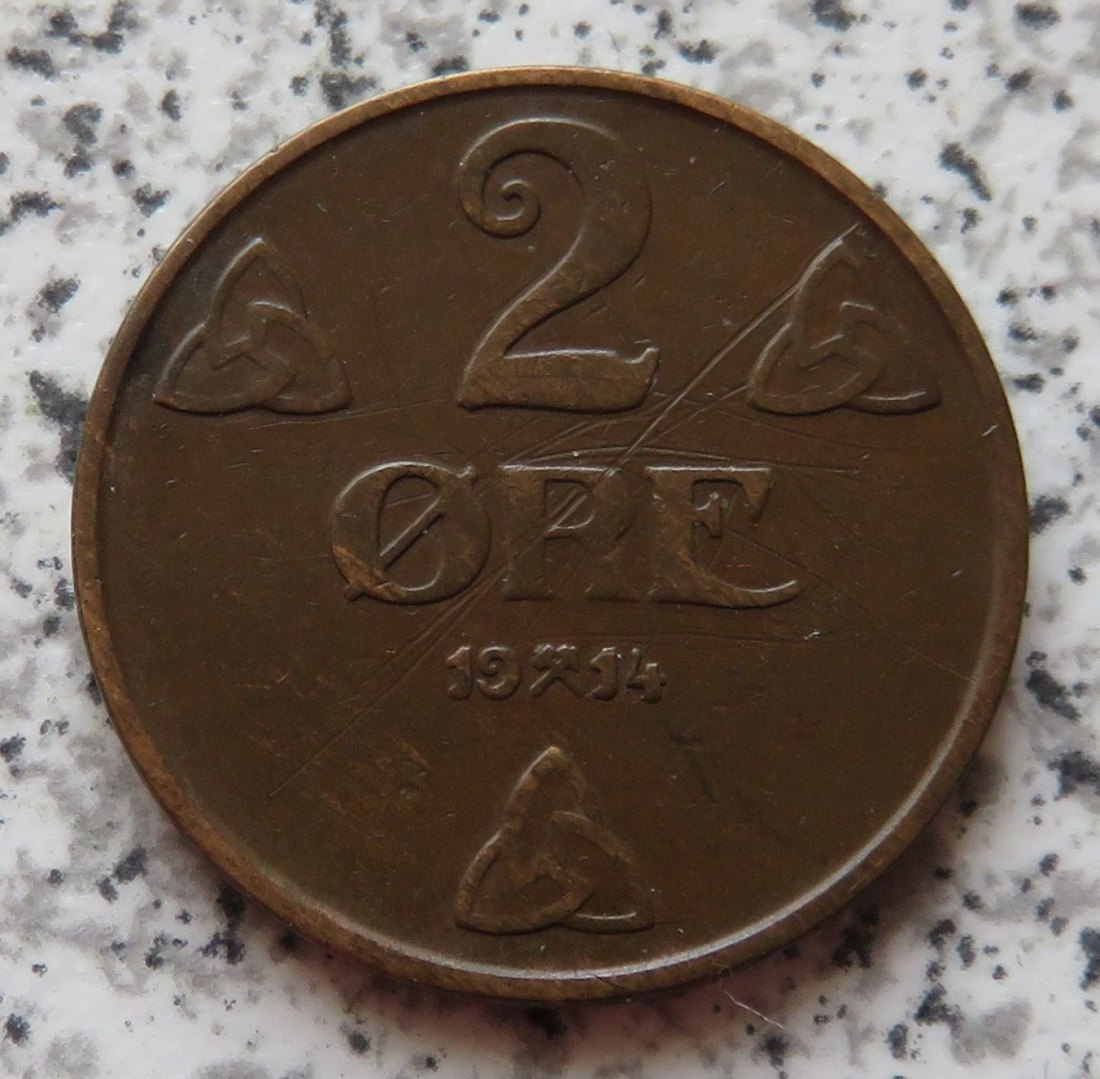  Norwegen 2 Öre 1914   