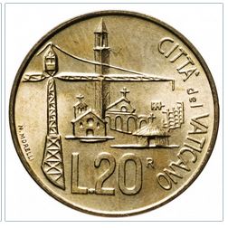  Vatikan 20 Lire 1991, Johannes Paul II (1979 - 2001)   