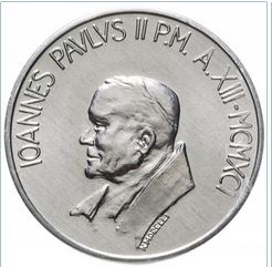 Vatikan 10 Lire 1991, Johannes Paul II (1979 - 2001)   