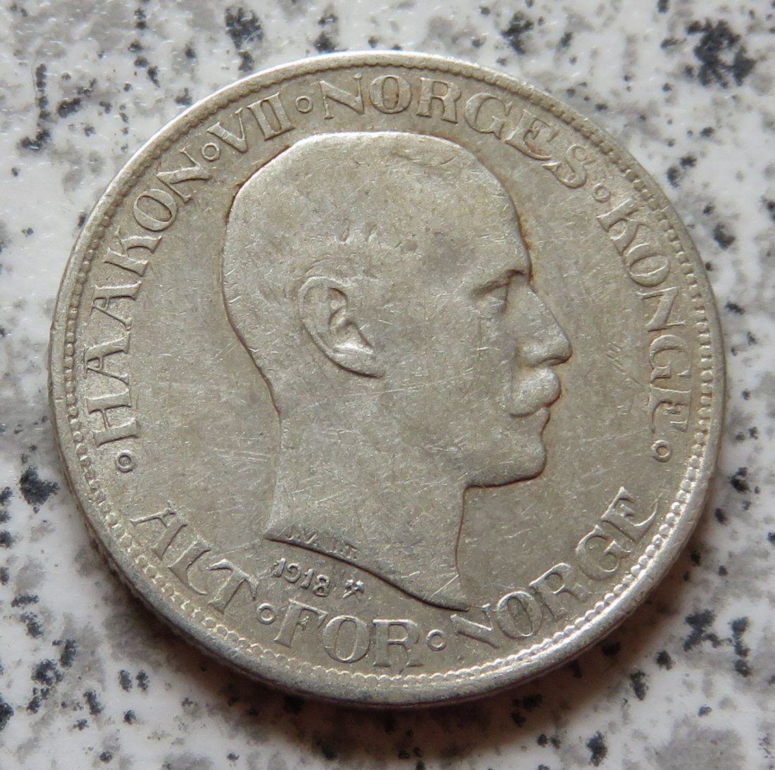  Norwegen 50 Öre 1918, Silber   