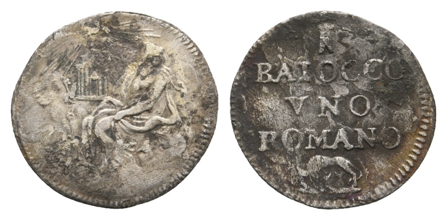  Ausland; Italien; Kirchenstaat; 1 Baiocco Romano   