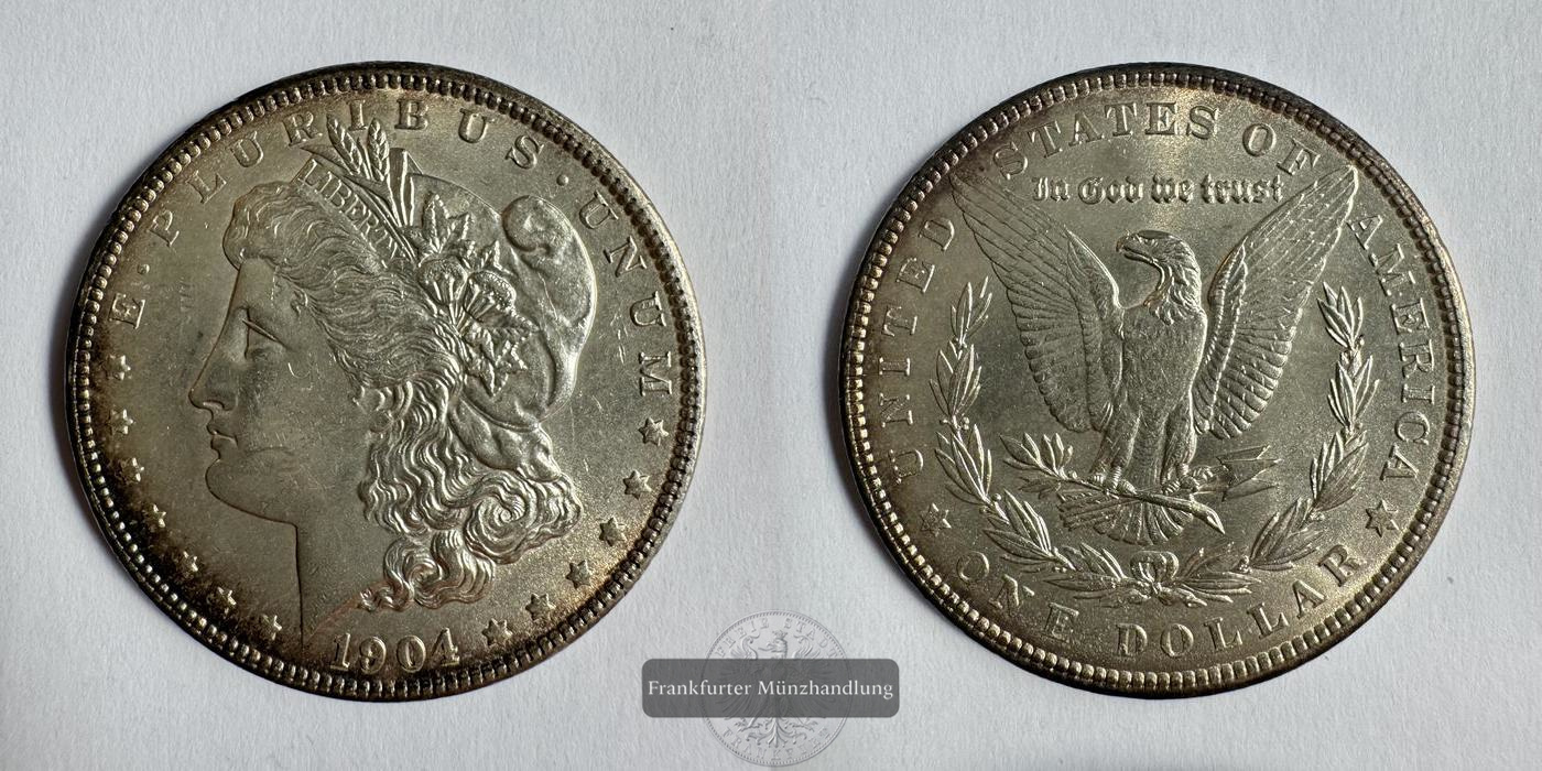  USA / 1 Dollar 1904 (1878-1921) Morgan Dollar FM-Frankfurt KM#110 Feinsilber: 24,057g   