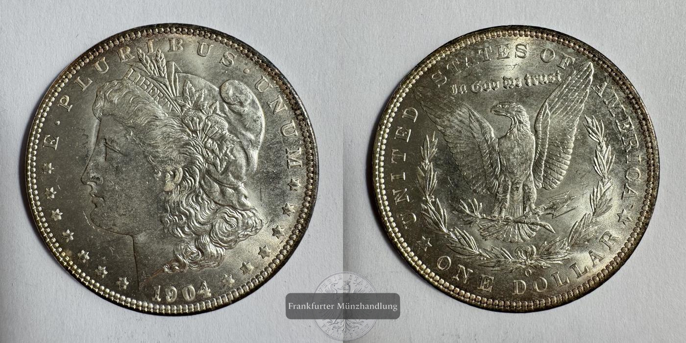  USA / 1 Dollar 1904 (1878-1921) 'O' Morgan Dollar FM-Frankfurt KM#110 Feinsilber: 24,057g   