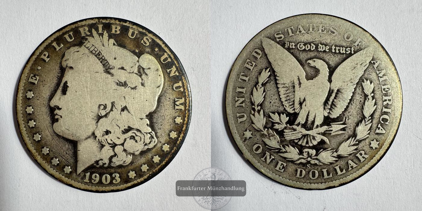  USA / 1 Dollar 1903 (1878-1921) 'S' Morgan Dollar FM-Frankfurt KM#110 Feinsilber: 24,057g   