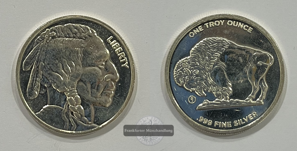  USA 1 Ounce CNT Mint (Buffalo Nickel) k. A. FM-Frankfurt Feinsilber: 31,1g   