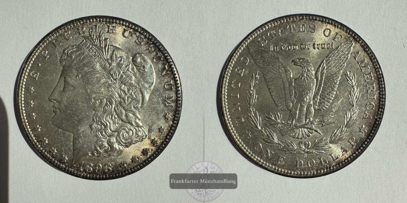  USA / 1 Dollar 1898 (1878-1921) 'S' Morgan Dollar FM-Frankfurt KM#110 Feinsilber: 24,057g   