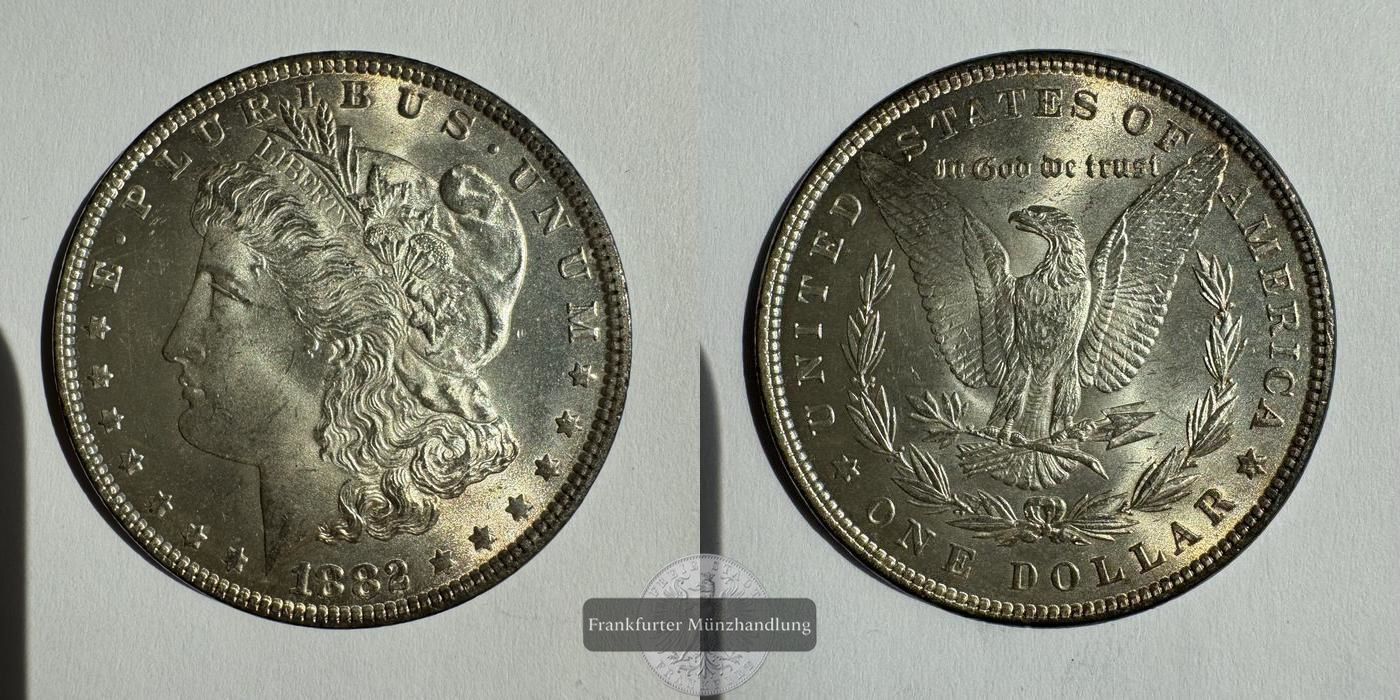  USA / 1 Dollar 1882 (1878-1921) Morgan Dollar FM-Frankfurt KM#110 Feinsilber: 24,057g   