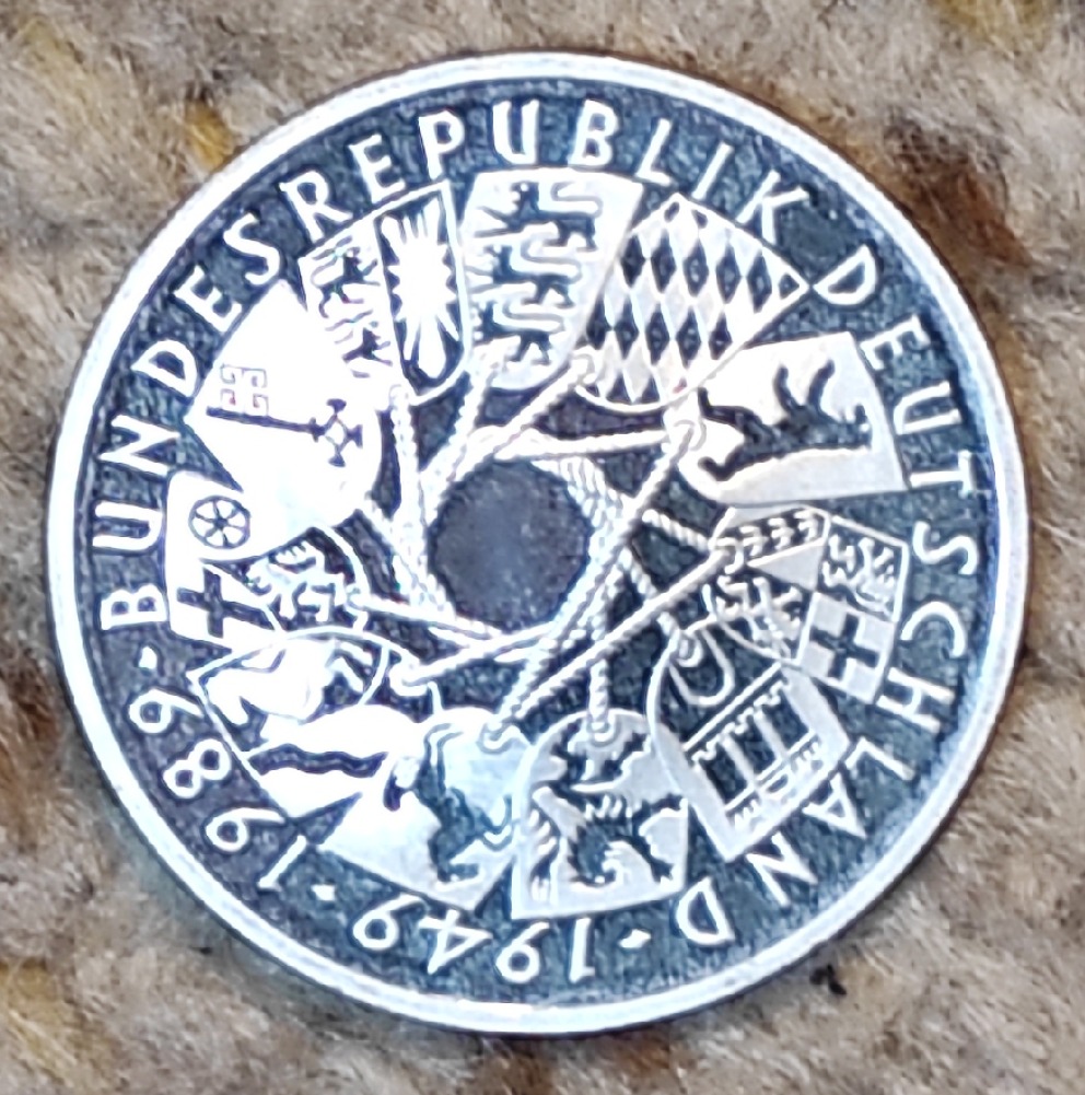  Deutschland 10 Mark 1989, SILBER, 40 Jahre BRD   