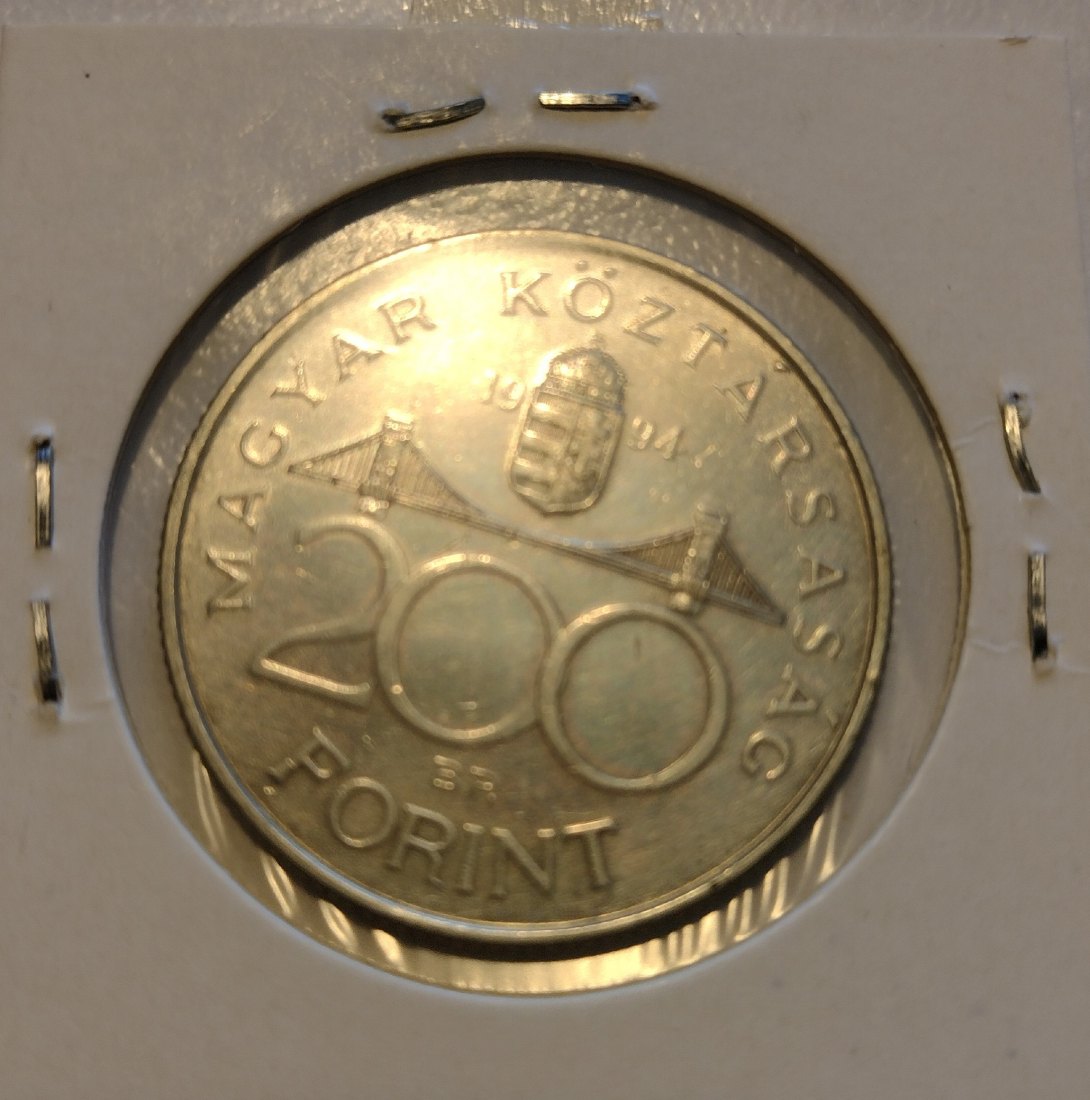  Ungarn 200 Forint 1994, 12 Gramm AG 500, km 707   