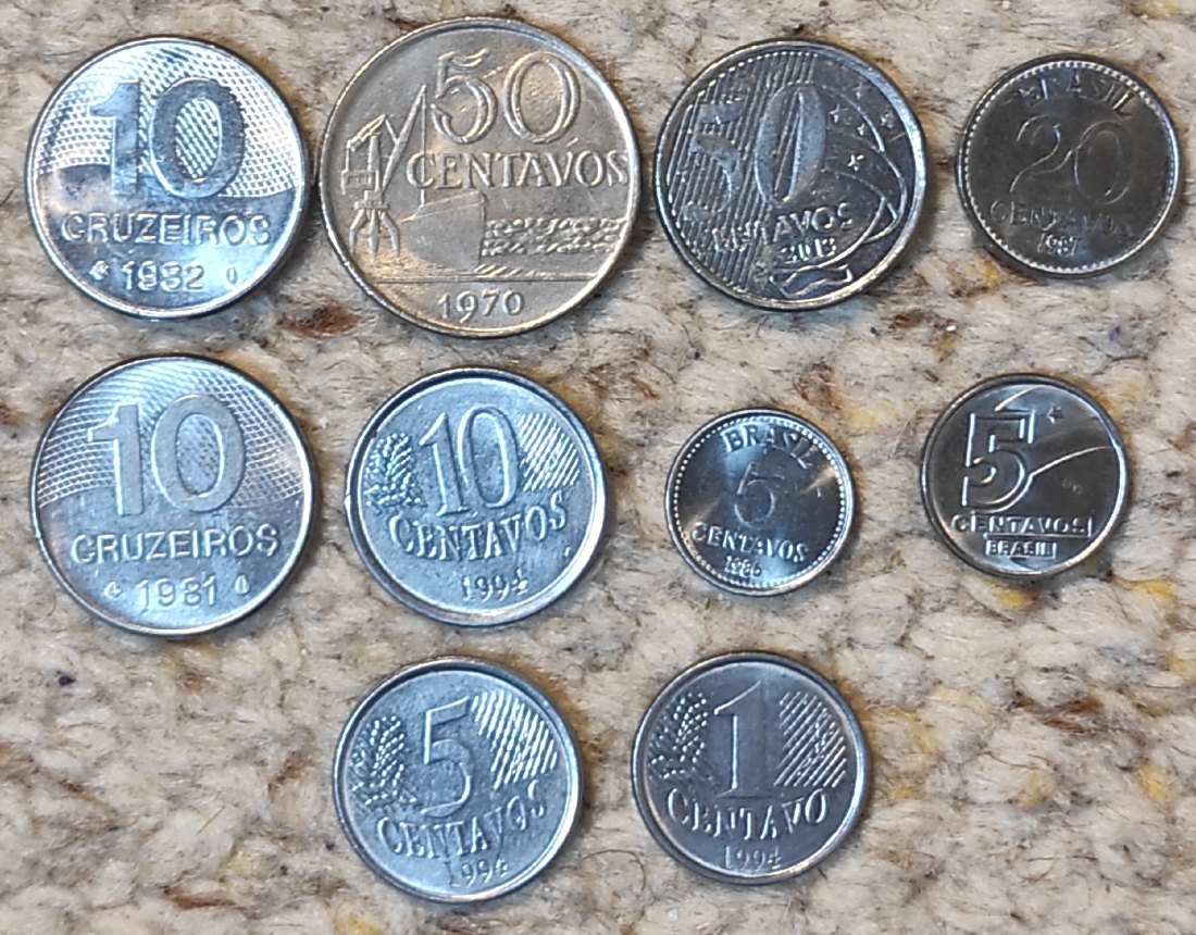  Brasilien Münzloz mit 10 verschiedenen Münzen   