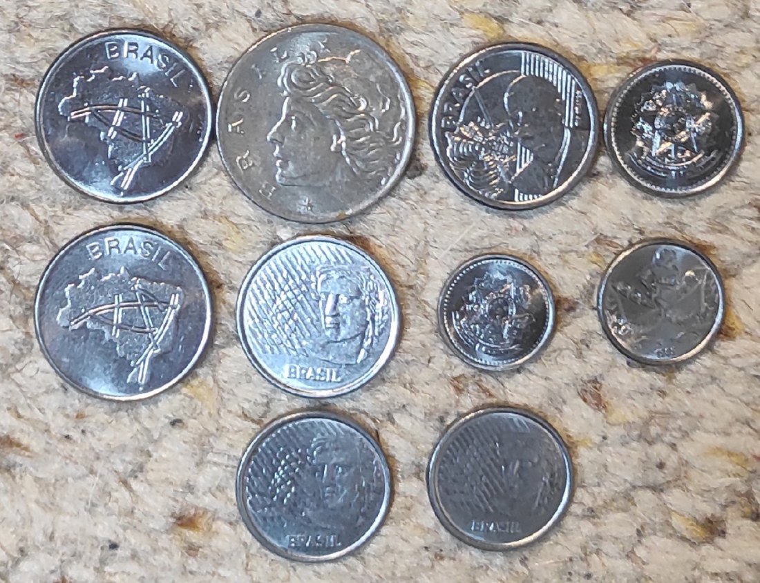  Brasilien Münzloz mit 10 verschiedenen Münzen   