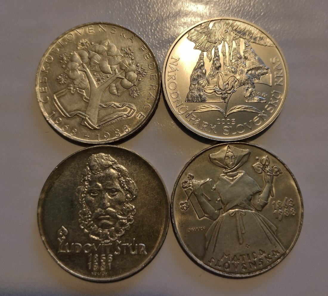  Tscheoslowaskei+ Slowakei. 4x500 Kronen silber   