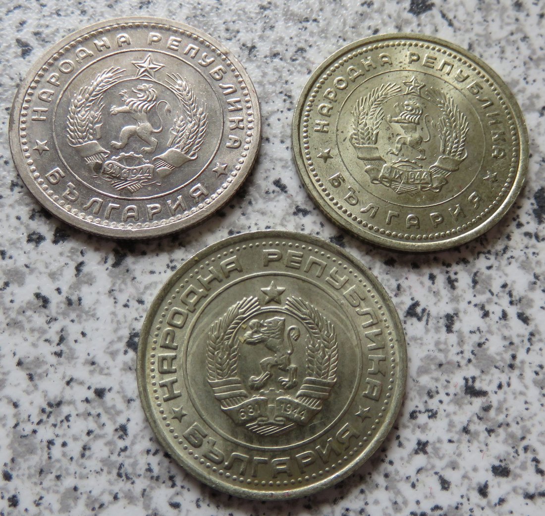  Bulgarien 1 Lew 1960, 1962 und 1990   