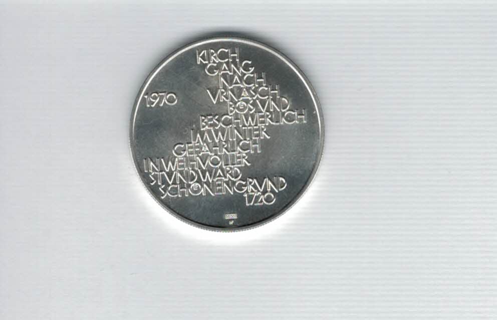 Silbermedaille Kirchgang nach Urnäsch 1970 900/15g silber Schweiz Spittalgold9800 (3469)   