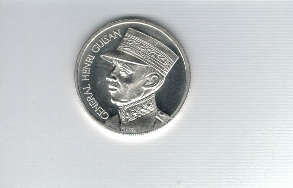  Silbermedaille General Henri Guisan 900/15g silber Schweiz Spittalgold9800 (3469)   