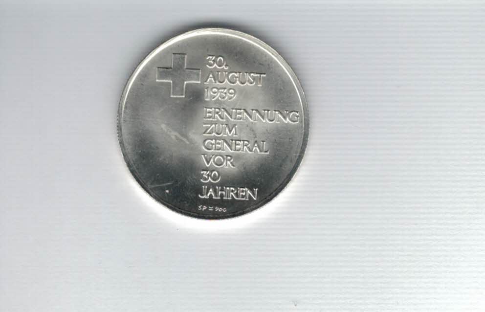  Silbermedaille General Henri Guisan 900/15g silber Schweiz Spittalgold9800 (3469)   
